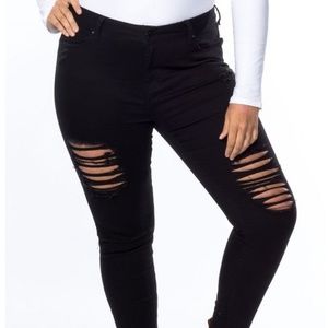 Black Distressed skinny Jeans